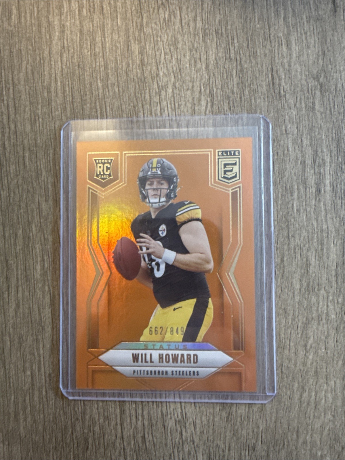 2025 Donruss Elite - Will Howard RC -Status Metallic Orange /849 - Steelers #150
