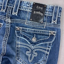 Rock Revival Jeans Mens 34x29 Blue Wilson Boo...