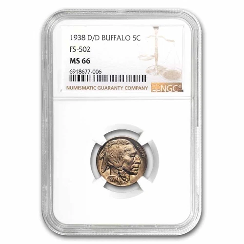1938-D/D Buffalo Nickel MS-66 NGC