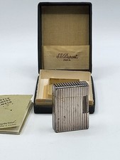 Briquet ancien S.T. Dupont Paris finition argentée écrin et papiers
