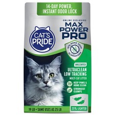 Cat's Pride Max Power Pro Ultra Clean, Unscented Low Tracking Litter 19lb