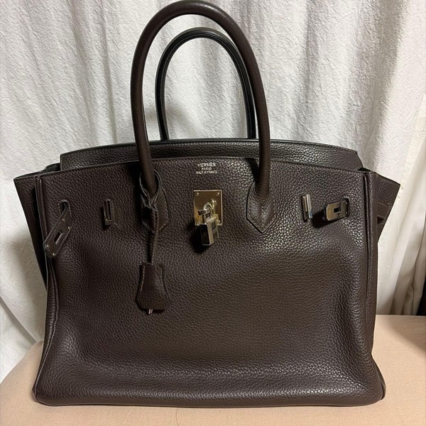 HERMES Birkin 35 Taurillon Clemence Dark Chocolat 616472