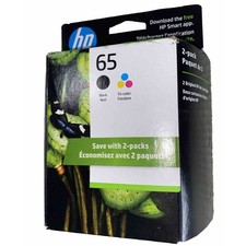HP 65 T0A36AN Black Tri-color Original Ink Cartridges NOS Sealed: Exp. 1/25