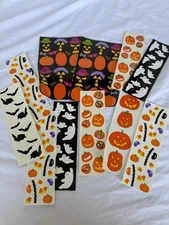 Mrs Grossmans Vintage Halloween Sticker Lot - pumpkins, ghosts, candy corn, bats