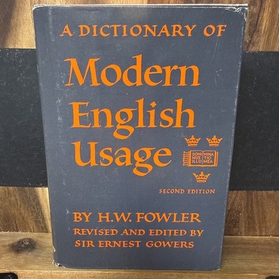 Fowlers Modern English Usage 2nd Ed HC DJ 1965 Oxford Gowers Language Reference