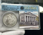 221. 1883O Morgan Silver Dollar  BU Brilliant Uncirculated Global Vintage Holder
