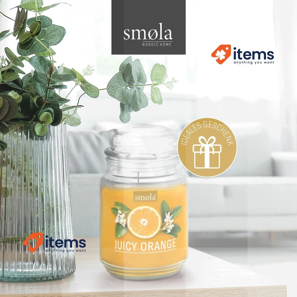Smøla Grande Vela Perfumada - Zumo Naranja 625ML, Vegano Soja Cera, Hasta 140h - Imagen 3 de 4