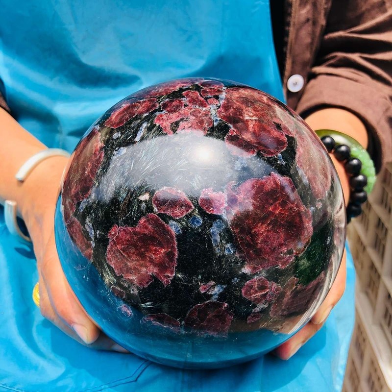 12.56LB Natural Firework Stone Quartz Sphere Crystal Ball Healing Decorati 4982