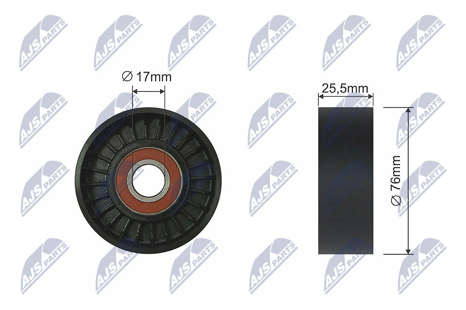 N.T.Y. RNK-MS-013.NTY Tensioner Pulley, V-ribbed belt for MITSUBISHI
