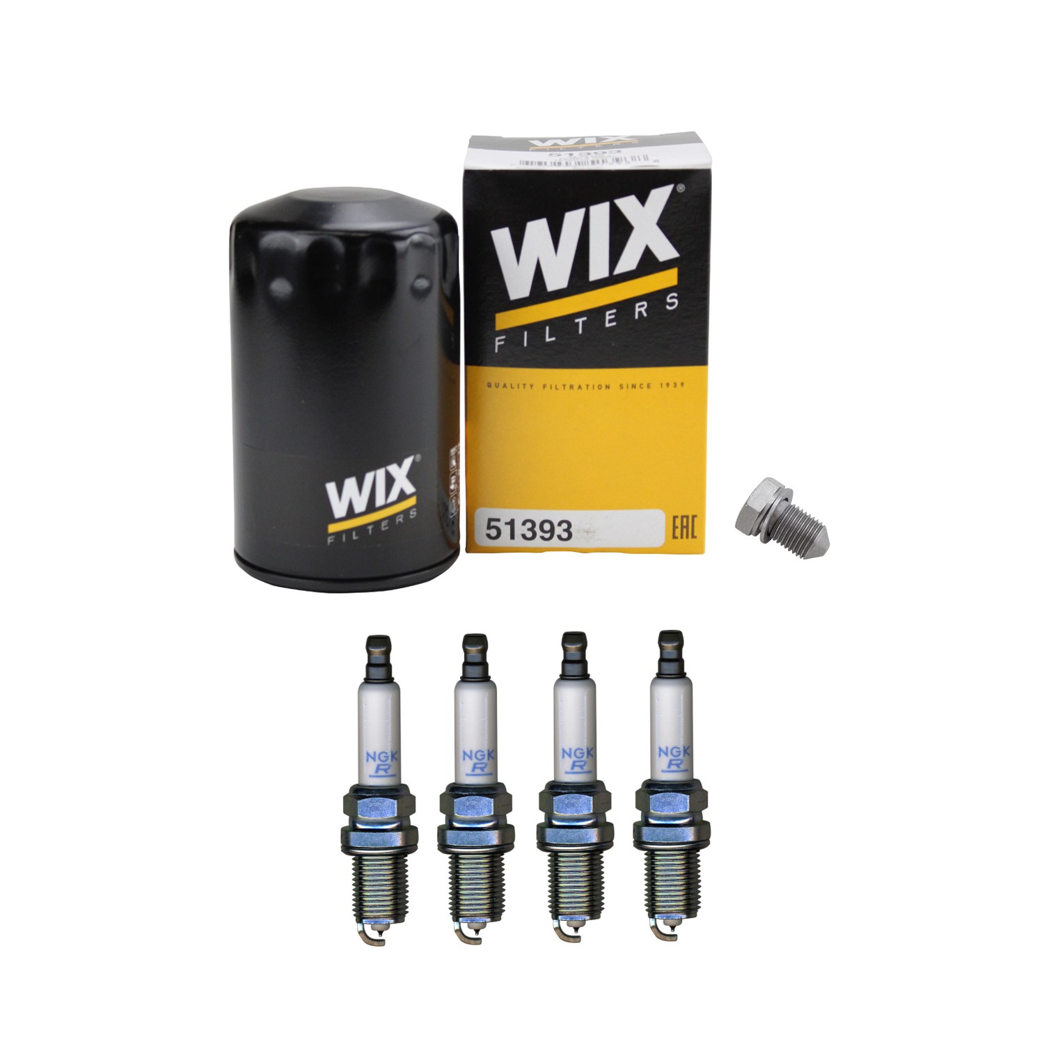 Wix Engine Oil Filter  NGK 4 Laser Platinum Spark Plugs kit for Jetta 2.0L L4