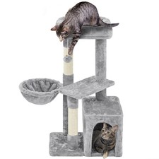 Cat Tree Tower for Indoor Cats,34.5" Cat Activity Center w/Condo Scratching Post