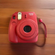Fujifilm Instax Mini 8 Instant Film Camera Red Missing Battery Cover 