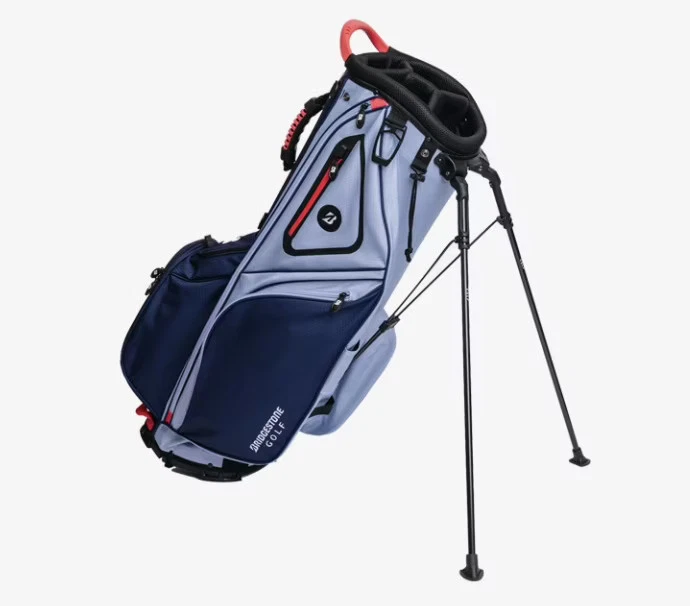 Bolsa de golf Bridgestone Gambler ligera azul marino con soporte Foto 2 de 2