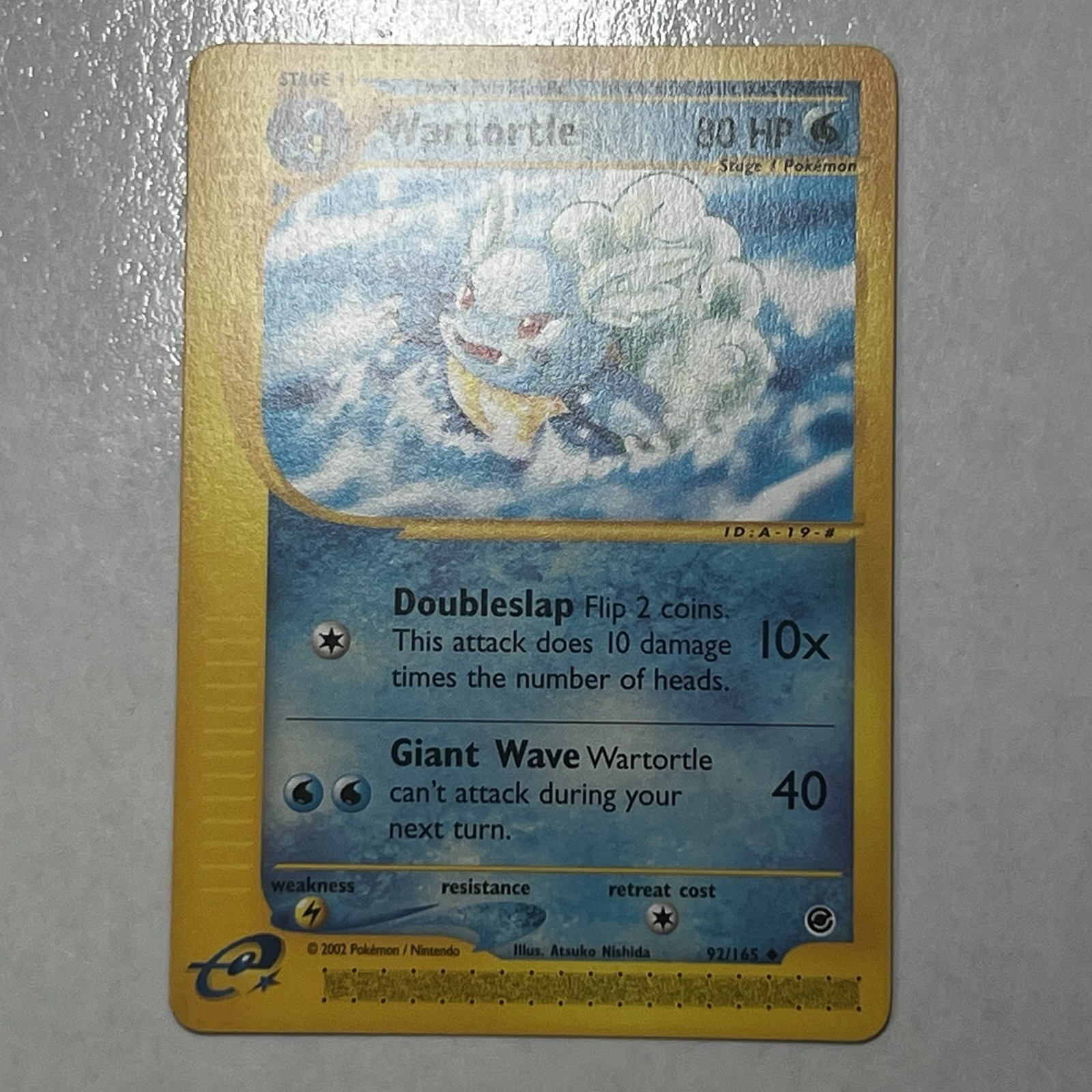 Pokémon TCG Wartortle E Reader EXPEDITION BASE SET 92/165 NM Card Non Holo