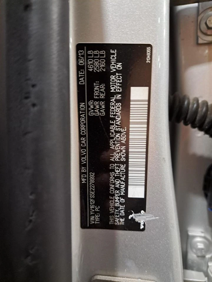 Lámpara trasera lateral pasajero Rh 2014 S60 Sku#4186608 Foto 3 de 4