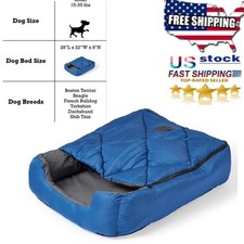 Pet Sleeping Bag w/Zippered Cover Travel Camping Hiking Pet Mat Pet Blanket Blue