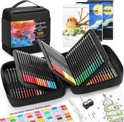 120 Pack Colored Pencils for Adult Coloring Books, Soft Core Oil Based Color  