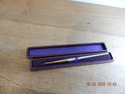 1800's ANTIQUE Vintage MOTHER OF PEARL Cased Boxed DIP FOUNTAIN PEN #2 Freer