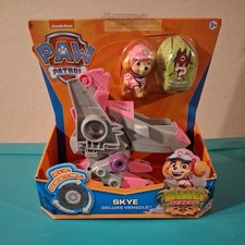 Paw Patrol, Dino Rescue Skye  s Deluxe Rev Up Vehicle with Mystery Dinosaur Figur