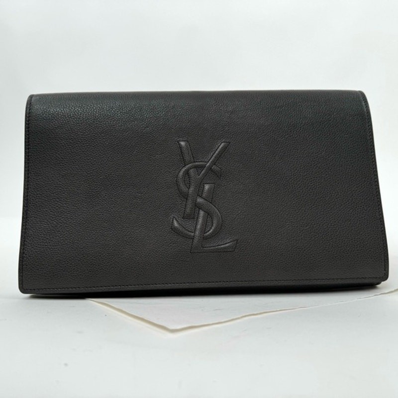 SAINT LAURENT Pochette borsa a tracolla o tracolla grigia YSL Belle Du Jour aggiunta tracolla o catena