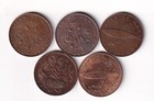 Isle of Man ½ Penny 5 coins 1971-1980 all different & listed #38
