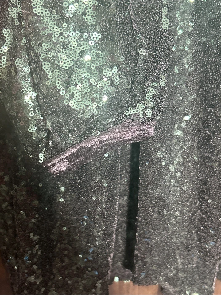 Honey Belle Dress Womens Small Green Sequin Long Sleeve Surplice Neck Faux Wrap - Image 4 of 4