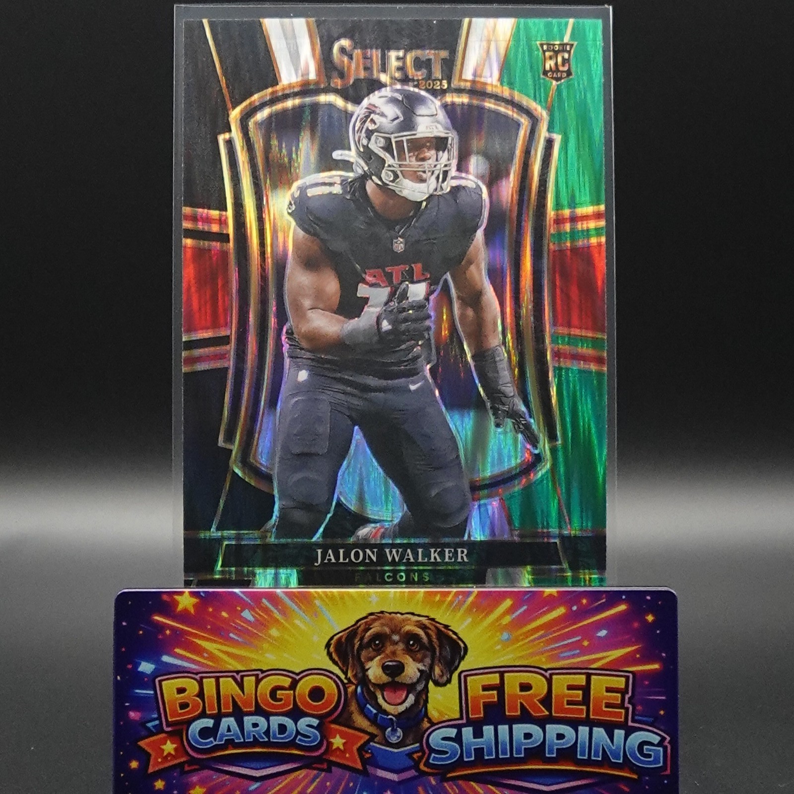 2025 Panini Select - Jalon Walker, #146, Black Green Prizm Shock, RC