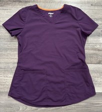 Scrubstar Womens Scrub Top Sz Small Eggplant Purple Medical Premium Performance