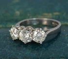 Antique Art Deco 1.20 Ct White Diamond Vintage Wedding Ring 14K White Gold FN