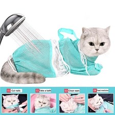 Pet Cat Bathing Bag Shower Mesh Bag Adjustable Breathable Grooming Anti-Scratch