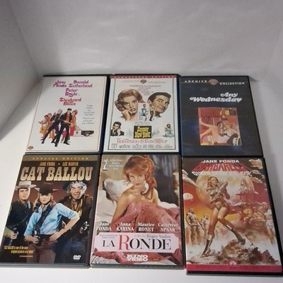 Lot Of 6 Jane Fonda DVDs La Ronde , Cat Ballou , Any Wednesday,  Sunday New York