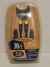 GE FIREWIRE 10' UNIVERSAL CABLE IEEE 1394 3-IN-1 NEW IN SEALED PACKAGE 24 K GOLD