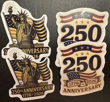 4 ct. American 250th Anniversary Sticker Statue Of Liberty 2  Decal 1776-2026