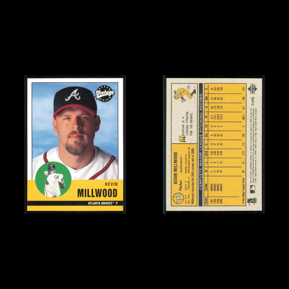 Kevin Millwood #180 2001 Upper Deck Vintage Atlanta Braves Baseball Card MLB NM - Image 3 of 3
