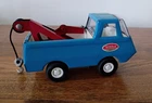 Vintage 1970's Tonka Pressed Steel Blue Pickup Tow Truck 4.5"