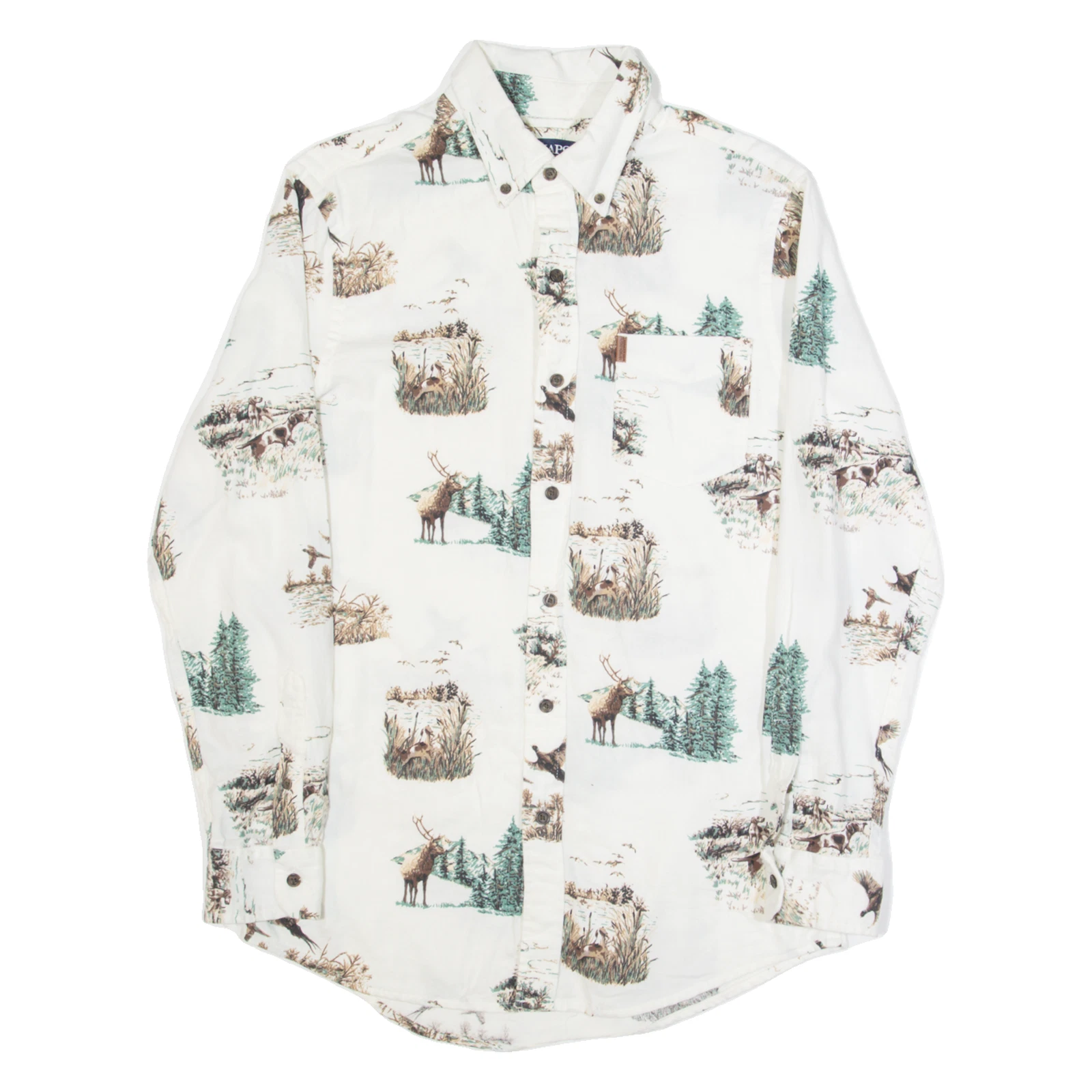 CHAPS Outdoor Scenic Mens Shirt White Crazy Pattern Long Sleeve S
Opens in a new window or tab