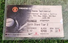 Manchester United V Celtic  Roy Keane Testimonial Match Ticket 2006 FGC SL Cr
