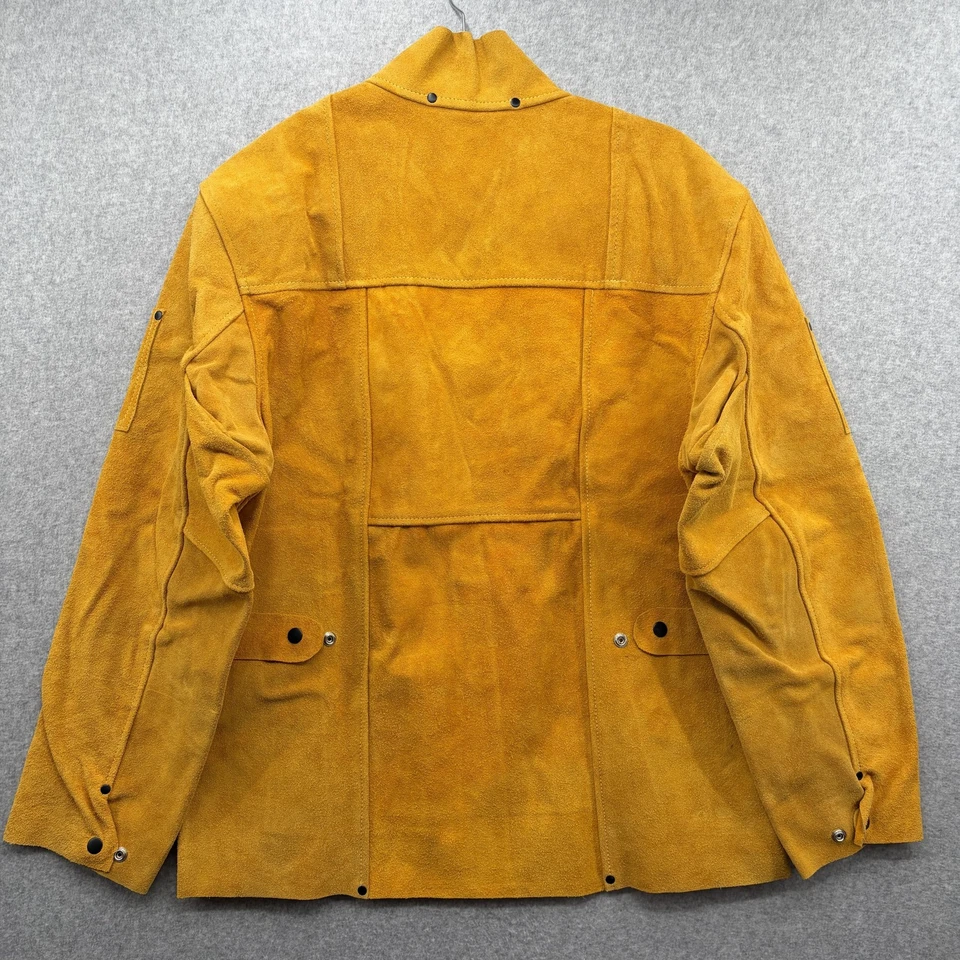 Stanco Gold Band Welder Coat Mens XL Tan Yellow Leather 30 in Heat Resistant - Image 4 of 4