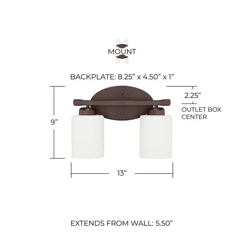 Capital Lighting 115221-338 Dixon 2 Light 13"W Bathroom Vanity - Picture 3 of 6