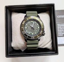 Citizen BN0157-11X Promaster Eco-Drive Khaki Green 200m ISO Diver Box Near Mint