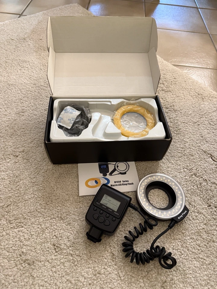 RF-550D Macro 48 LED Ring Blitzlicht für DSLR inkl. Macro Zwischenringe  - Bild 2 von 4