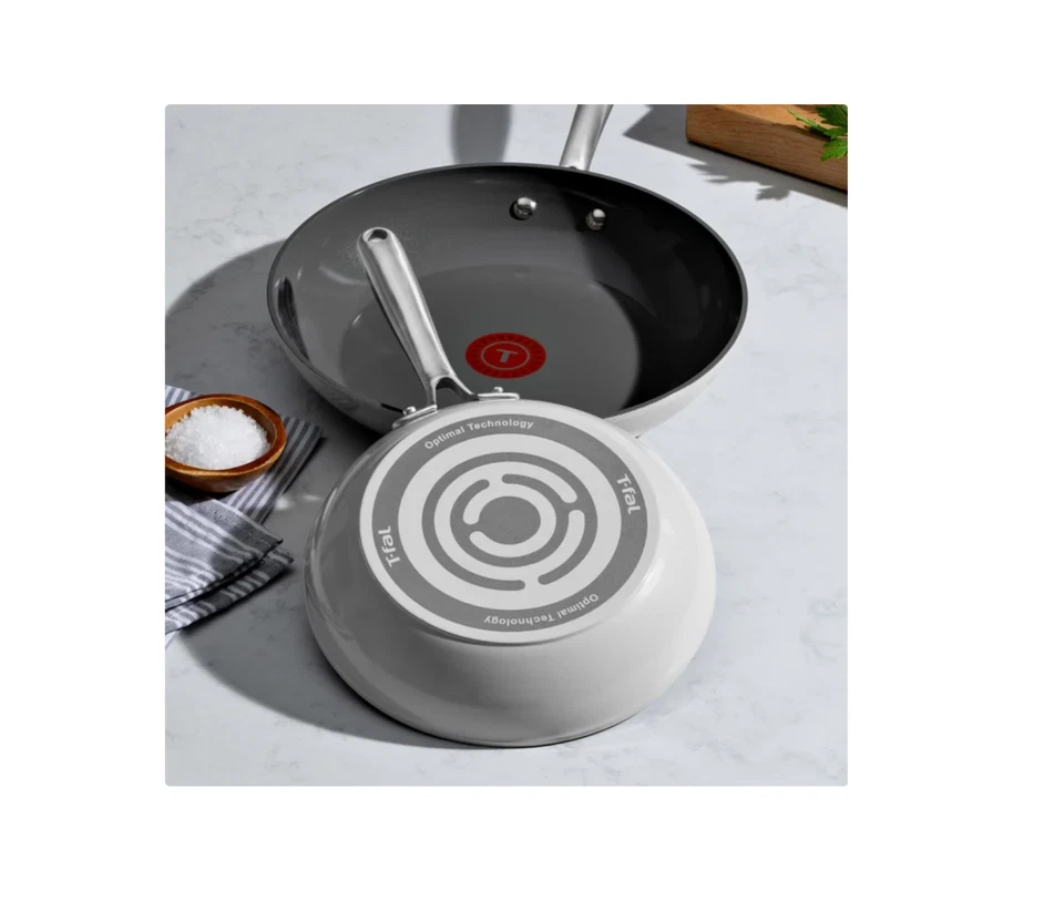 Juego de sartenes antiadherentes de cerámica T-fal, 3 piezas Foto 2 de 4