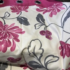Next Pink & Grey Eyelet Floral Curtains 168cm Wide x 183cm Long. Lined 
