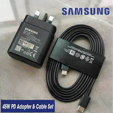Genuine 45W Super Fast Charger Adapter Plug & Cable For Samsung Galaxy Phones UK