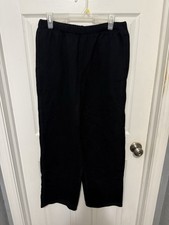 SKIMS Classic Straight Leg Pants Black Womans Sz M NEW Fleece Minimalist Lounge