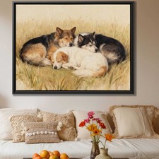 Oil Painting Dog Canvas Artwork Dog Wall Art Pet Decor Living Room Decor Print