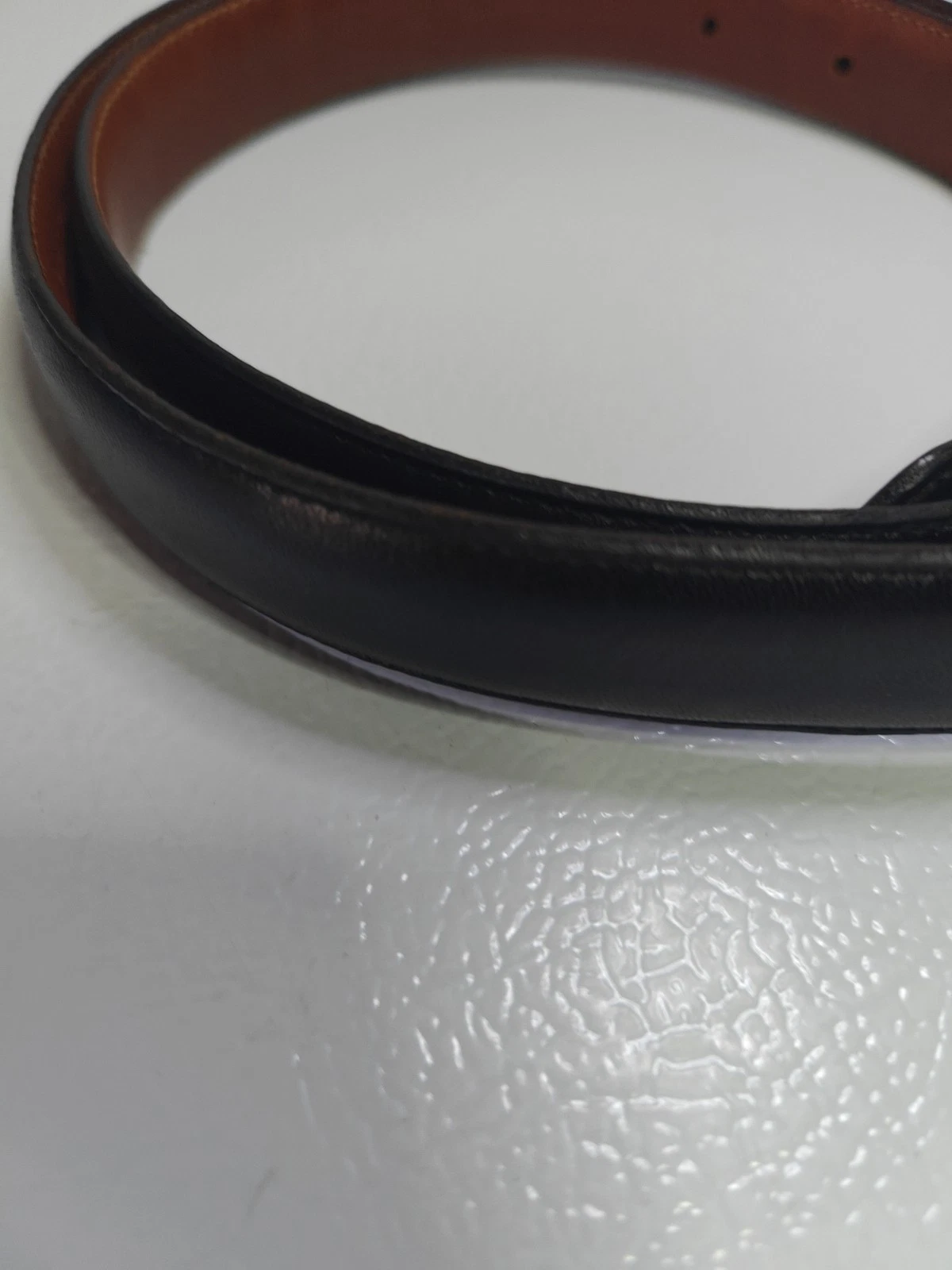 Cintura Coach 5700 uomo taglia 36 90 cm pelle bovina brunita nera