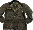 HOT VINTAGE Men's BELSTAFF @ TRAILMASTER BIKER PARKA BELTED BROWN WAXED Jacket L