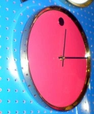  CONTEMPORARY 12" RED ROUND STONEYBROOK WALL CLOCK