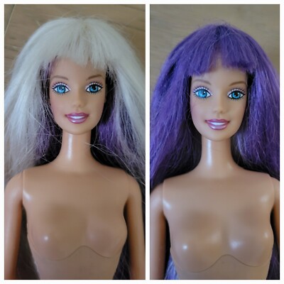 Barbie Jam N Glam Doll Twist n Turn Hair  Ever Flex Waist changing purple hair